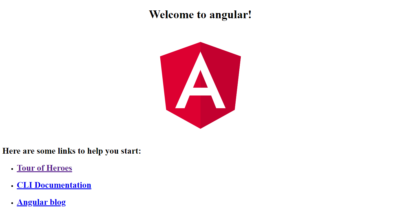 Angular Default Page