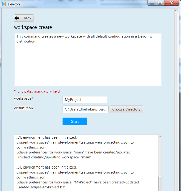 Devcon GUI Workspace 2