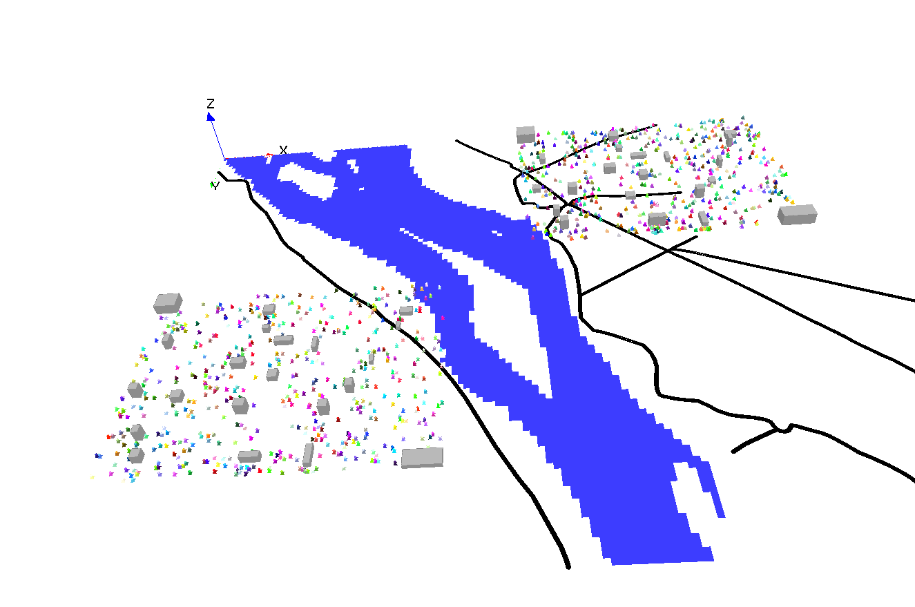 Co-modeling example: coupling of the flood and evacuation models.