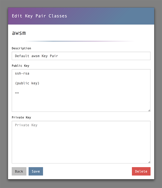 awsm KeyPair Class - Screenshot