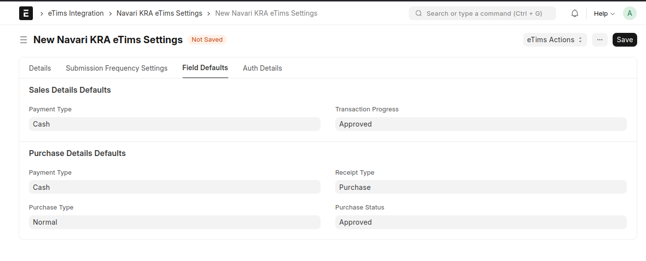 Sales and Purchase Invoice Defaults