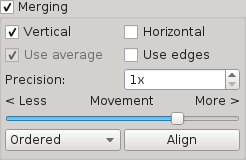 Merging section in the GUI