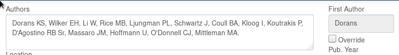 Manually overriding the first author