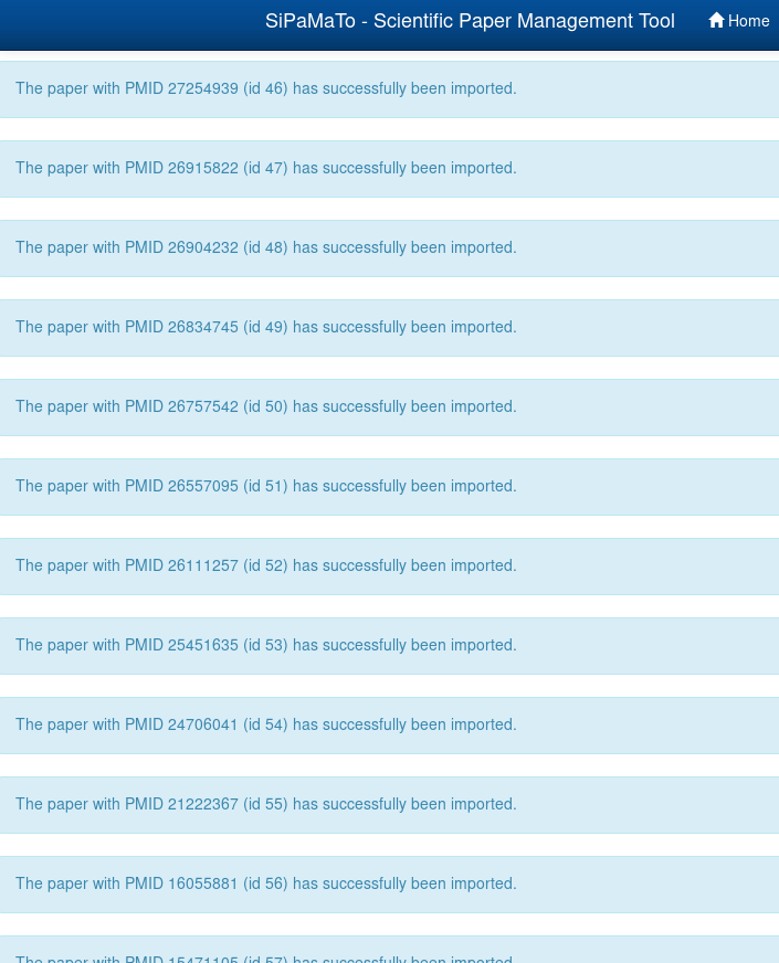 Importing multiple papers via XML import from PubMed